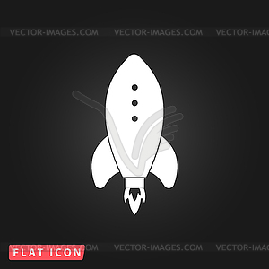 Rocket flat icon - vector image