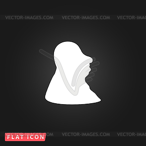 Full face fat man icon - vector clip art