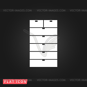 Drawer flat icon - vector image