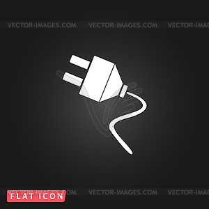 Электрическая вилка веб-квартира значок - векторное изображение клипарта