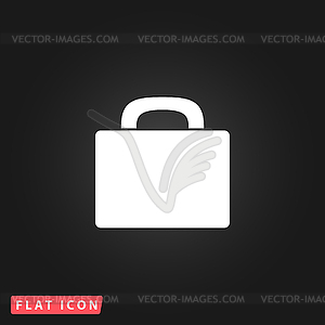 Suitcase flat icon - color vector clipart