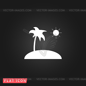 Island and palm icon - vector image