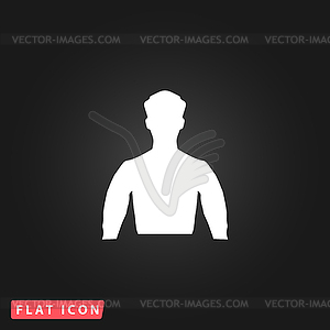 Silhouette man flat icon - vector clip art