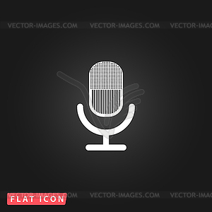 Retro microphone icon - vector clipart