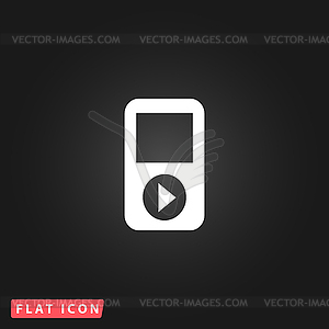 MP3 player flat icon - vector image