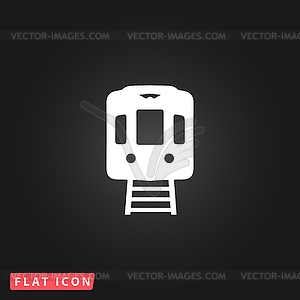 Train flat icon - vector image