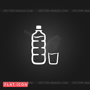 Plastic bottle and glass - vector clipart