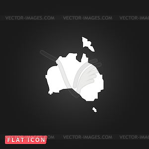 High map - Australia - color vector clipart