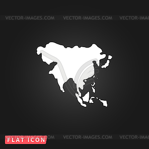 Asia map - vector clipart