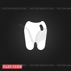 Tooth flat icon - vector clipart