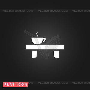 Cup on table icon - vector image