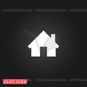 Home flat icon - color vector clipart