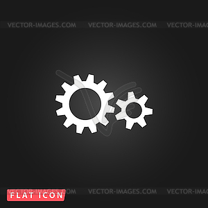 Two gears icon - vector clip art