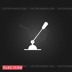 PC Microphone. Single flat icon.  - vector clipart