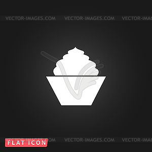 Cupcake flat icon - vector image