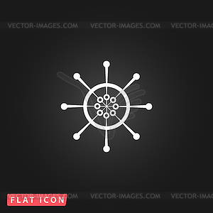 Yacht wheel symbol. Helm silhouette - vector clipart