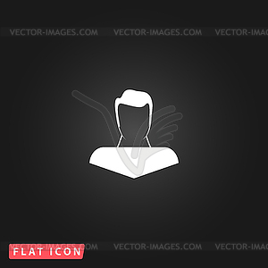 Boy icon head silhouette - vector image