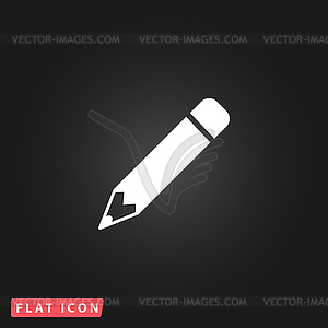 Pencil flat icon - vector clipart