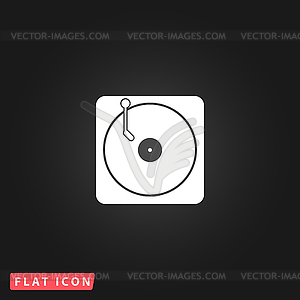 Turntable dj icon - vector image