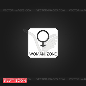 Female flat icon - vector image