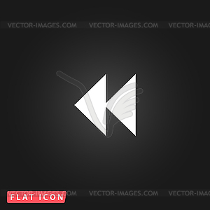 Rewind back icon - vector image