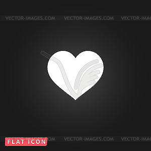 Flat heart icon - vector image