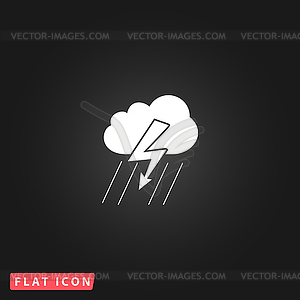 Cloud thunderstorm lightning rain icon - vector EPS clipart