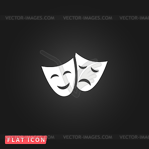 Theater icon with happy and sad masks - vector clipart