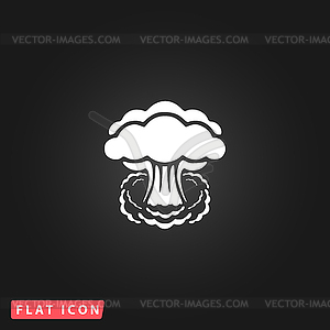 Mushroom cloud flat icon - vector clipart