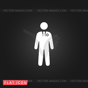 Sheriff flat icon - vector clipart / vector image