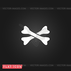 Two bone icon - color vector clipart