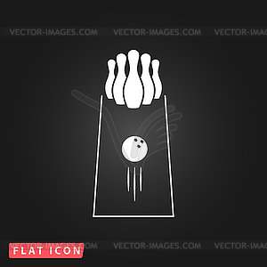 Bowling icon. Game symbol. Flat - vector image