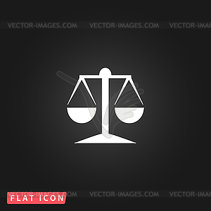 Mechanical scales flat icon - vector clipart