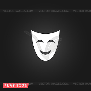 Joyful mask flat icon - stock vector clipart