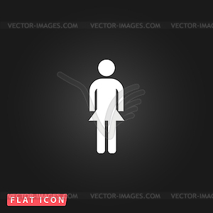 Simple woman icon on background - vector image