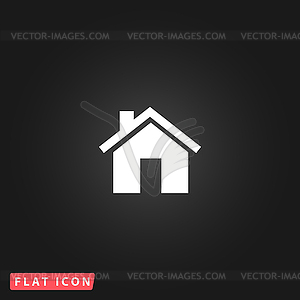 Small house flat icon - vector EPS clipart