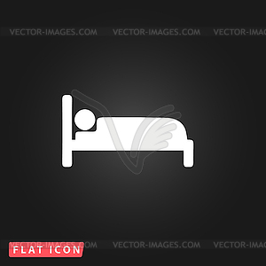 Human in bed sign icon - vector image
