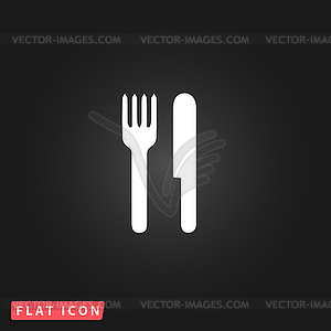 Fork and knife icon - vector image