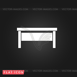 Writing desk flat icon - vector EPS clipart