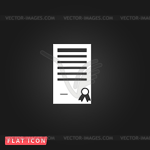 Certificate flat icon - vector clipart