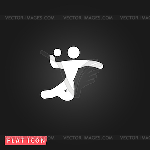 Volleyball player serving ball - vector image