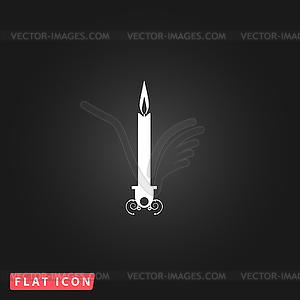 Силуэт значок свечи - векторное графическое изображение
