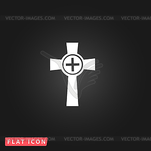 Tombstone - cross gravestone icon - royalty-free vector image