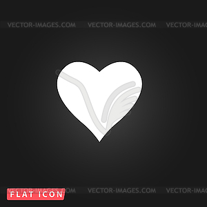 Heart flat icon - stock vector clipart