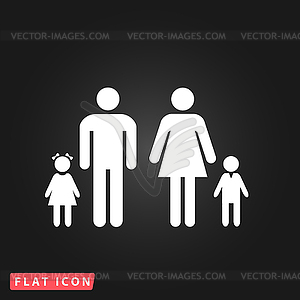 Family flat icon - vector image