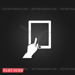 Touch screen tablet - color vector clipart