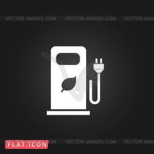 Electric car charging station or Bio fuel petrol - vector image