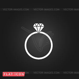 Diamond engagement ring icon - vector clip art