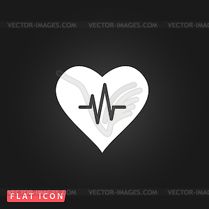 Heart with cardiogram - royalty-free vector clipart