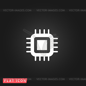 Flat Icon of cpu - vector clip art